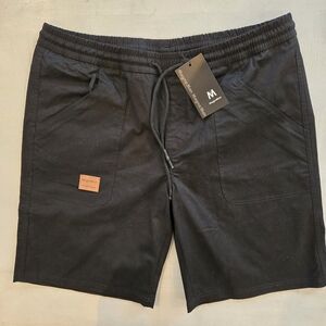 MAGNA MAN Black Men's Shorts Drawstring, Zipper Pocket NWT Large